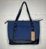 KROSER Laptop Large Diamond Quilt Shoulder Tote Laptop Computer Bag NWT Blue Photo 0