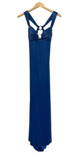 Hailey Logan Royal Blue Sparkle Prom Dress Photo 0