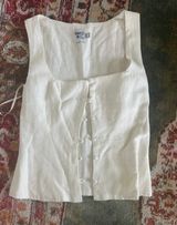Princess Polly White Linen Vest Top Photo 0