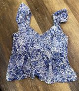 Blue And White Babydoll Top Photo 0