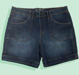 Gloria Vanderbilt EUC  All Around Slimming Effect Dark Wash Stretch Shorts 12 Photo 0