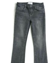 Free People Womens Mid Rise Raw Hem Crop Jeans Size 26 Grey Stretch Denim Photo 0