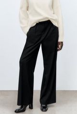 - Zara Wide Leg Slacks Black Size Small Photo 0