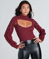 Pearl Embellished Sweater Topper Photo 0