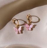 Pink Butterfly Earrings Photo 0