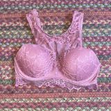 PINK LACE LINED PUSH UP HIGH NECK BRALETTE Photo 0