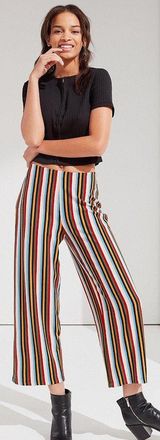Urban Outfitters Striped Knit Cropped Pants Photo 0