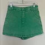 Flying Tomato Green Denim Skort with Stretch Photo 0