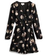 French Grey Black Floral Dress Photo 0