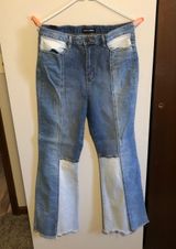 Almost Famous Color Block Flare Jeans Photo 0
