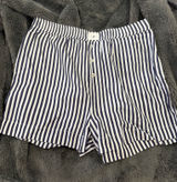 Anthropologie The Wren Boxer Shorts Navy and White Striped Photo 0