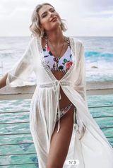 White Open Back Self-Tie Cover Up Photo 0