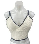 NEW Hollister White Crochet Knit Sleeveless Camisole Sweater Crop Tank Top Sz XL Photo 0