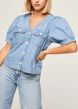 Bryn Light Wash Denim Shirt Photo 0
