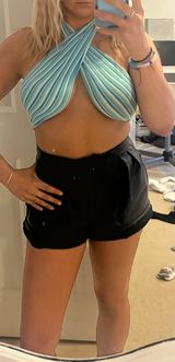 White Fox Stripes Scarf Top  Photo 0