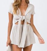 Princess Polly Front Tie Romper Photo 0
