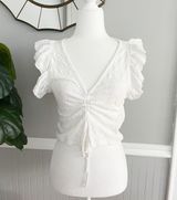 ZARA White Eyelet Top Photo 0