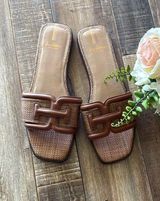 Brown Leather Slide Sandals Photo 0