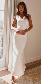 Be Mine Satin Maxi Dress White Photo 0