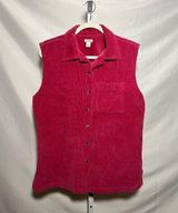 Vintage L.L. Bean Pink Corduroy Button Down Vest Photo 0