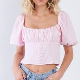 Revolve  Light Pink Puff Sleeve Top Photo 0