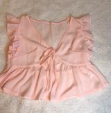 Blush Pink Crop Top Blouse Size M Photo 0