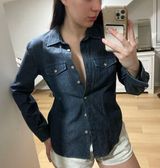 Women's Denim Button-Up Shirt Photo 0
