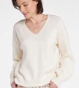 White/Vanilla color v-neck sweater Photo 0