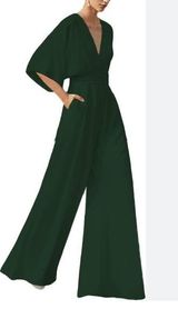 Bebop  dark army green wide leg jumpsuit Photo 0