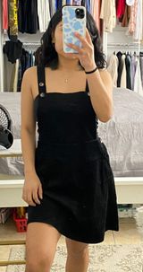 Black Corduroy Overall dress Photo 0