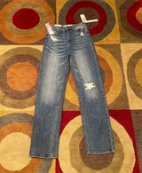 Tinseltown NWT  Curvy High Rise Baggy Straight Leg Jeans Distressed Junior’s 3 Photo 0