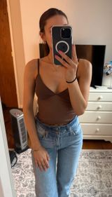 Brown Mesh Tank Top Photo 0