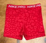Nike Pro Red Animal Print Dri Fit Shorts Size Medium Photo 0