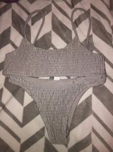 gray bathing suit set Size M Photo 0