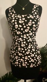 Black Tank W/ Pale Pink Skulls Multiple Photo 0