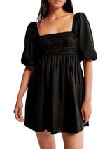 Abercrombie & Fitch Emerson Poplin Puff Sleeve Mini Dress Photo 0