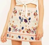 light pink floral embroidered mini skirt size S Photo 0