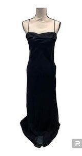 Vintage Y2K Black tuxedo formal column maxi dress skinny straps prom wedding 😻 Photo 0