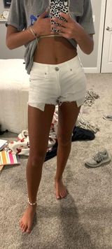 American Eagle Outfitters White Jean Shorts Photo 0