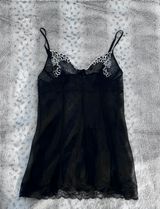 Tripp NYC Sheer Black Lace Babydoll Slip Dress Photo 0