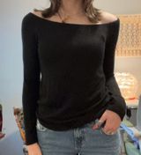Off The Shoulder Black Long Sleeve Top Photo 0