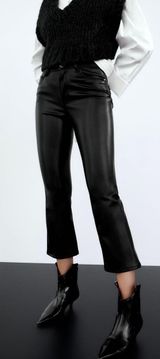 ZARA Faux leather mini flared pants Photo 0