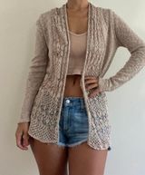 Beige Crochet Cardigan Size Small Photo 0