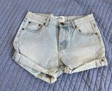 Chargers Medium Rise Relaxed Fit Denim Shorts Photo 0