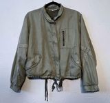 Young Fabulous and Broke Clara Boho Green Utility Bomber Jacket S Photo 0