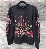 Anthropologie Drew Floral Embroidered Pullover Sweatshirt Photo 0