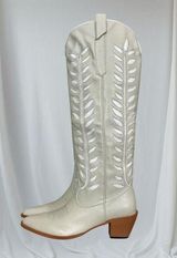 NIB Cream White Boho Western Cowboy Cowgirl Boots US 9 Photo 0