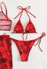 SheIn Red Dragon Print Bikini Set Photo 0