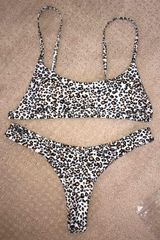 Cheeky Leopard Print Bikini SET White Size M Photo 0