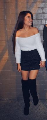 H&M white fuzzy off the shoulder sweater Photo 0